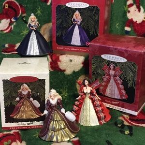 Set of 3 Hallmark Ornament Barbies